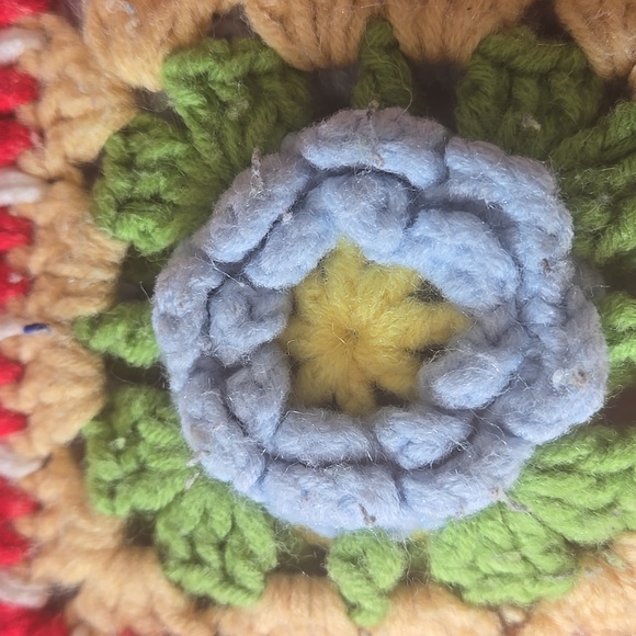 Handmade crochet pillow case Flower 70s 60s Pillow cover Colorful - Picture 6 of 6